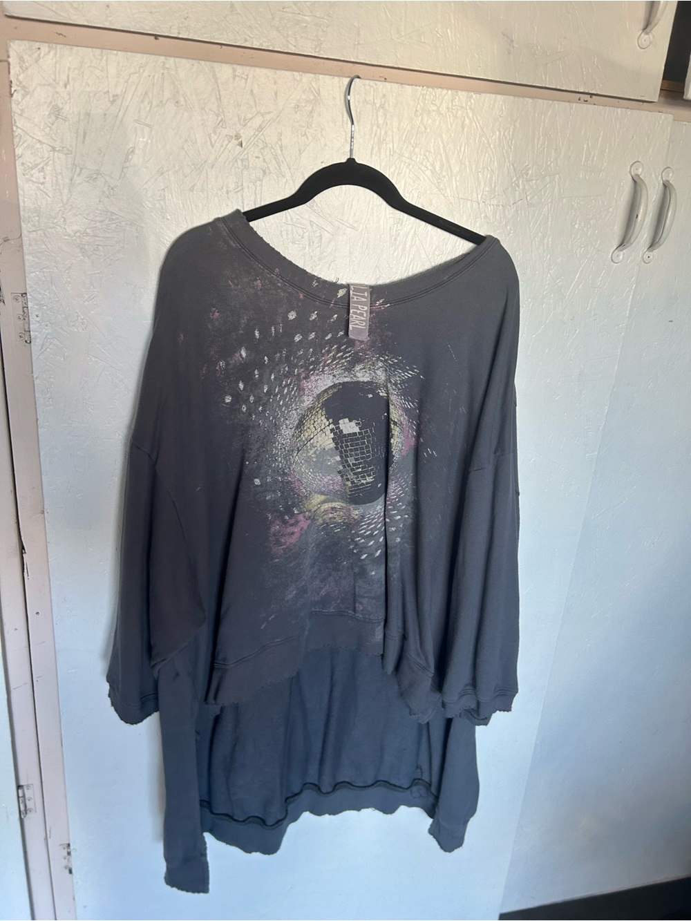 Magnolia Pearl Charcoal Pullover with Faded Pastel Graphic